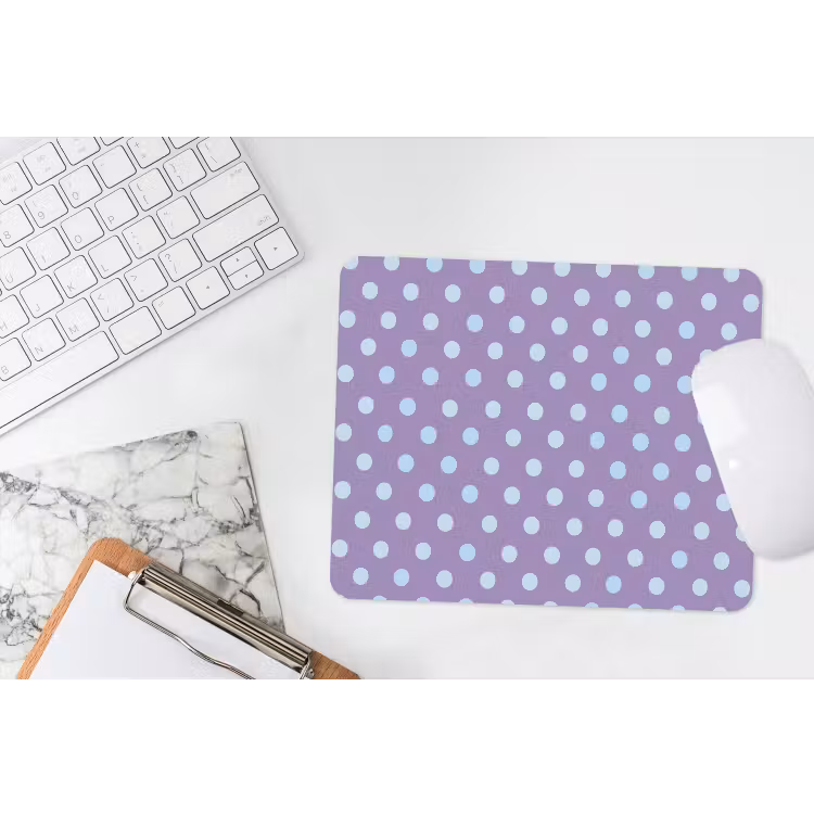 Muismat - Paars - Blauw - Geometrisch - Stippen - Polka Dot - Patroon — 2