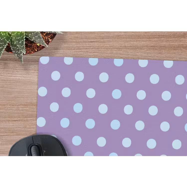 Muismat - Paars - Blauw - Geometrisch - Stippen - Polka Dot - Patroon — 4