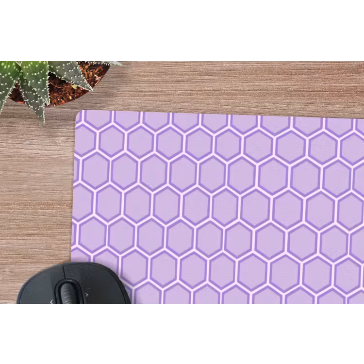 Muismat - Paars - Geometrisch - Honeycomb - Bijenraat - Patroon — 4