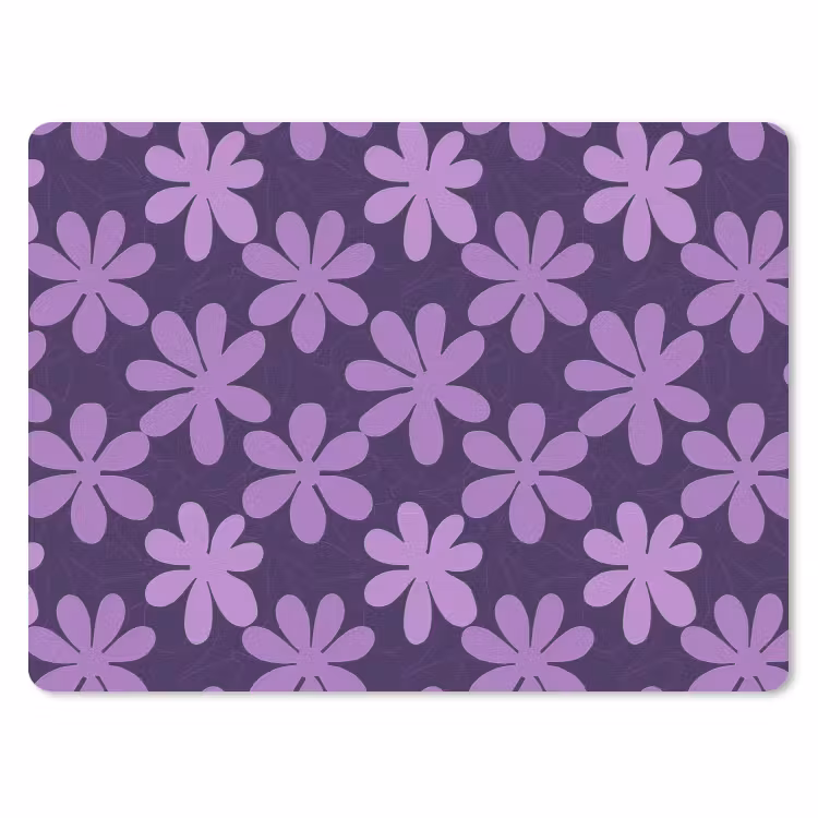Muismat - Paars - Botanisch - Bloemen - Retro - Patroon — 1