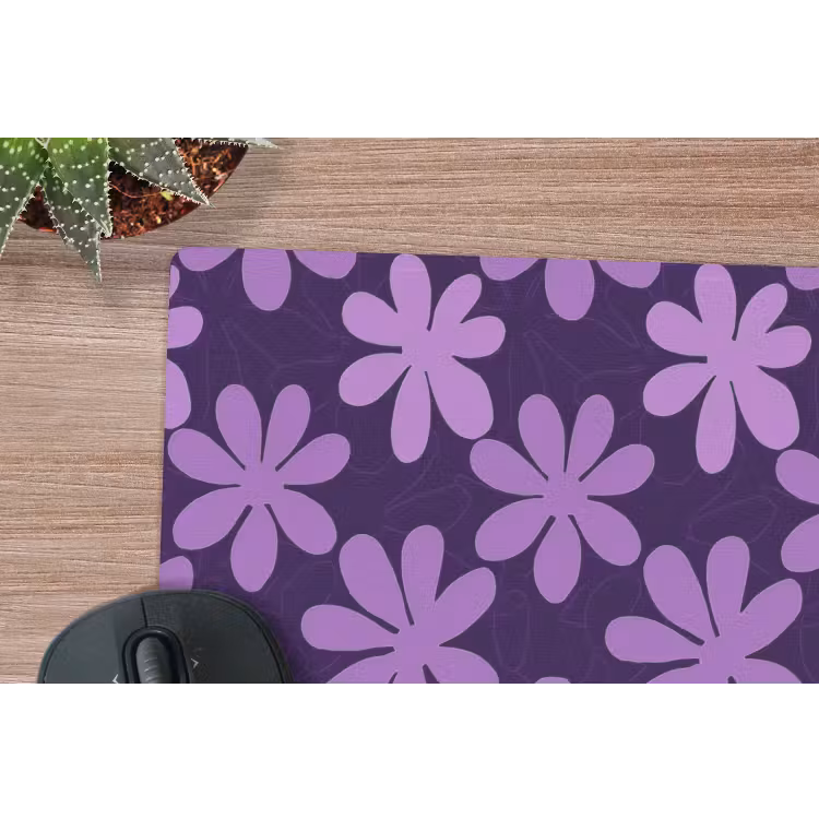 Muismat - Paars - Botanisch - Bloemen - Retro - Patroon — 4
