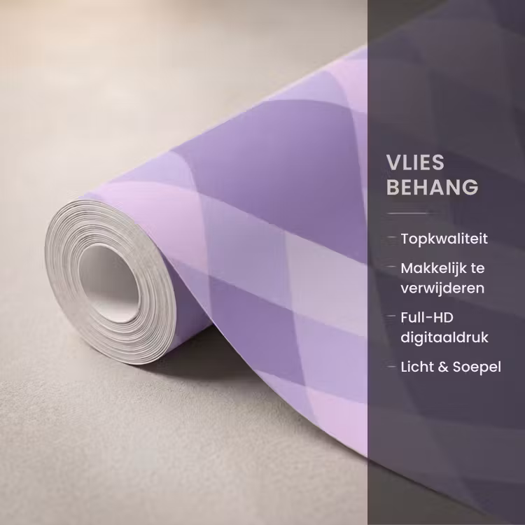 Behang - Paars - Geometrisch - Ruiten - Argyle - Patroon — 3