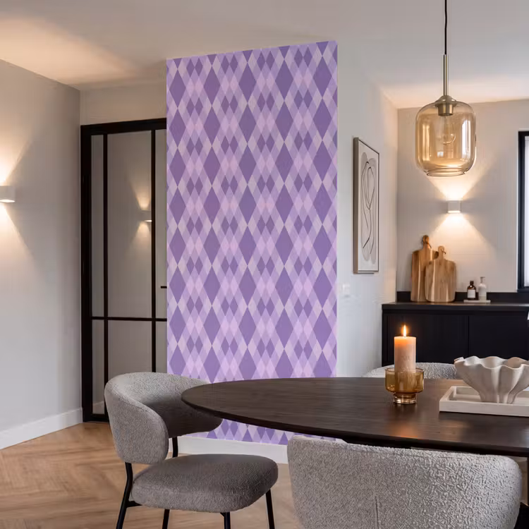 Behang - Paars - Geometrisch - Ruiten - Argyle - Patroon — 5