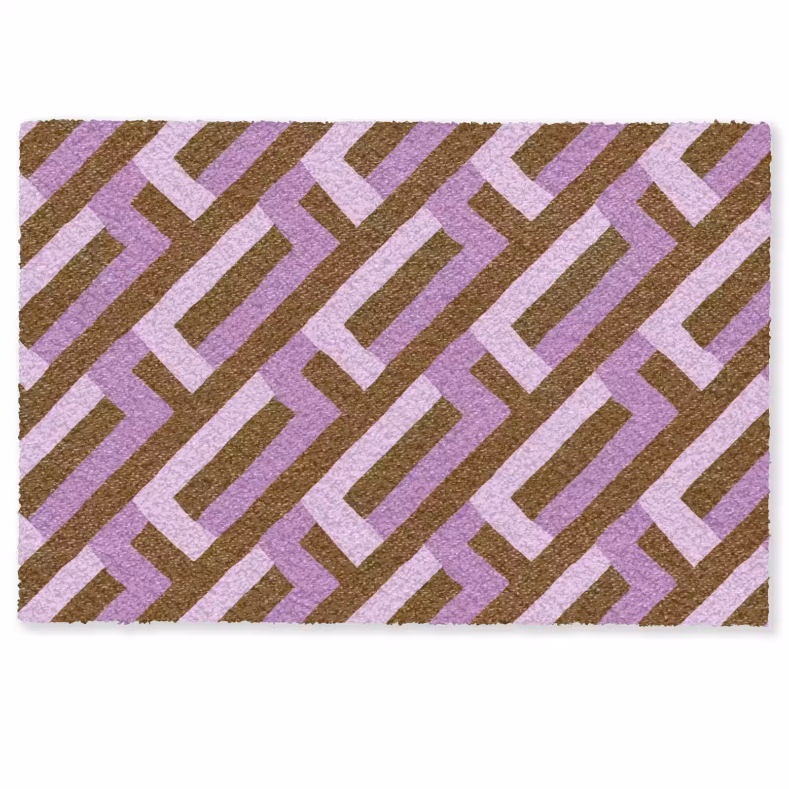 Deurmat - Bruin - Roze - Geometrisch - Meander - Patroon — 1