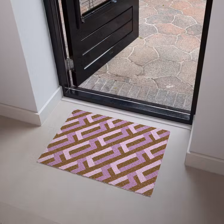 Deurmat - Bruin - Roze - Geometrisch - Meander - Patroon — 4