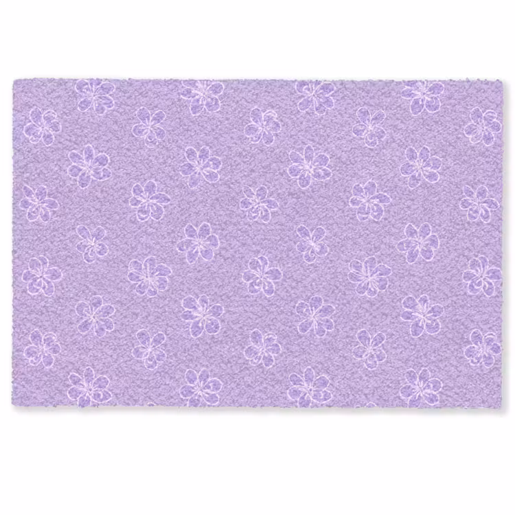 Deurmat - Lila - Botanisch - Bloemen - Handgetekend - Patroon — 1