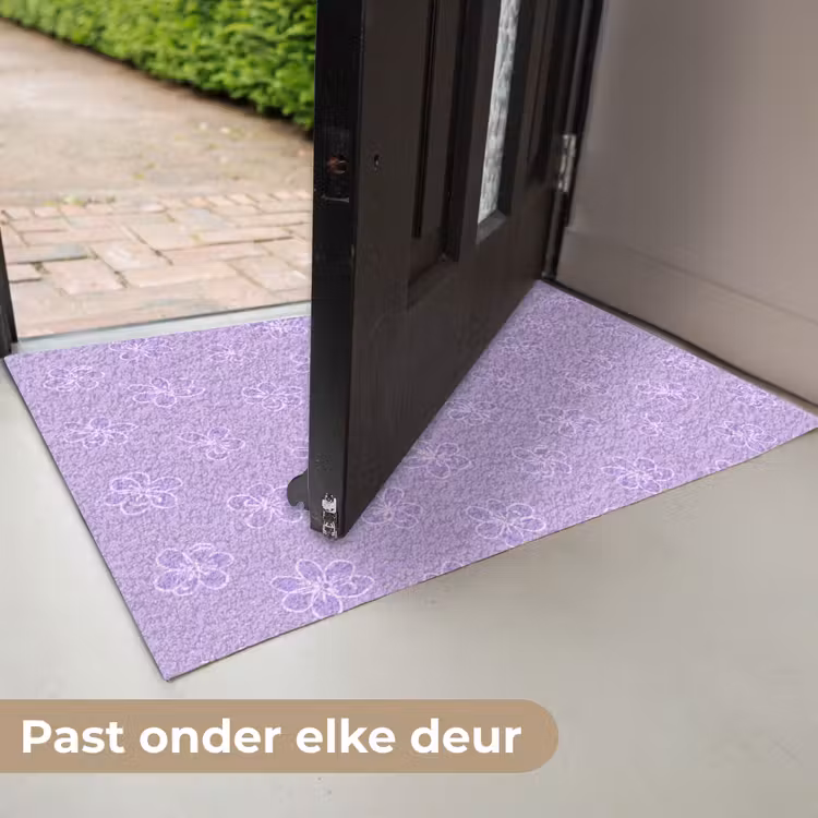 Deurmat - Lila - Botanisch - Bloemen - Handgetekend - Patroon — 7