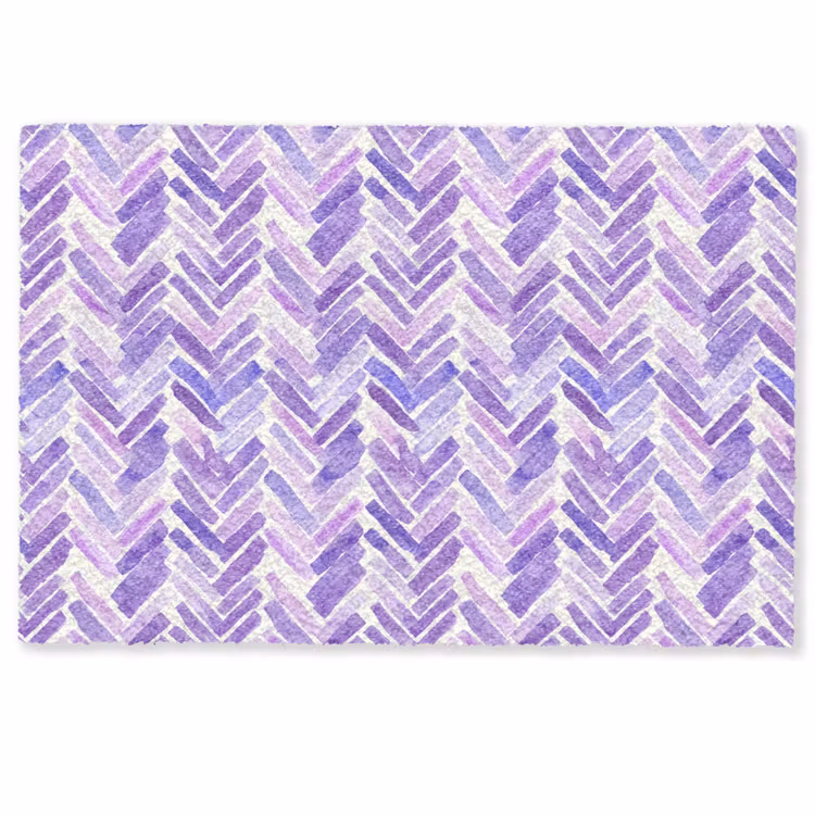 Deurmat - Paars - Visgraat - Aquarel - Penseelstreken - Patroon — 1