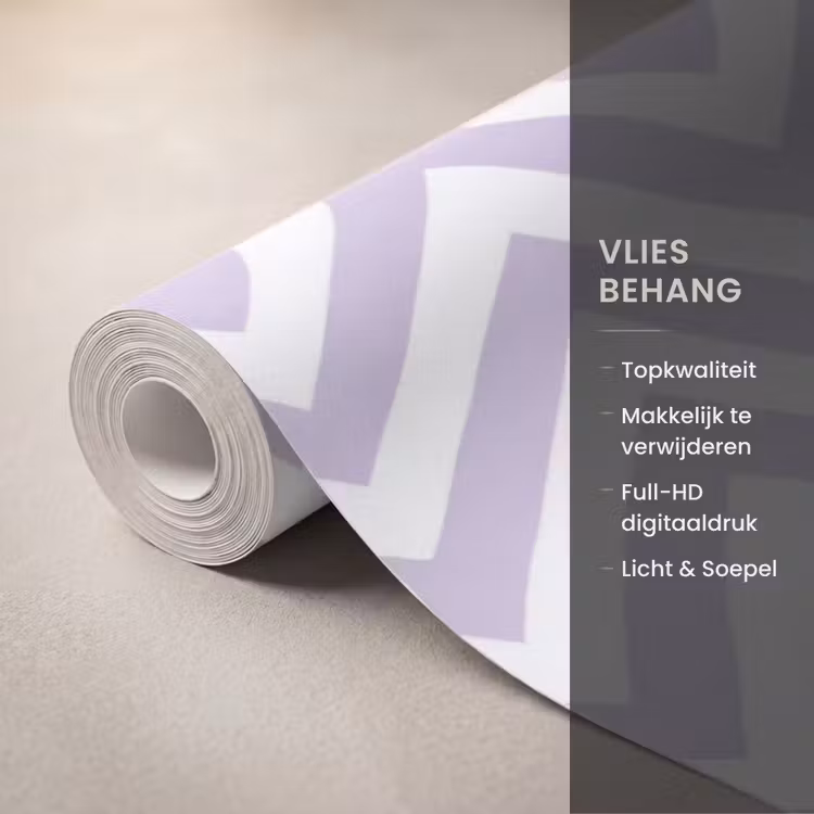 Behang - Lila - Geometrisch - Chevron - Zigzag - Patroon — 3