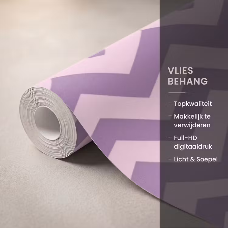 Behang - Paars - Roze - Geometrisch - Chevron - Zigzag - Patroon — 3