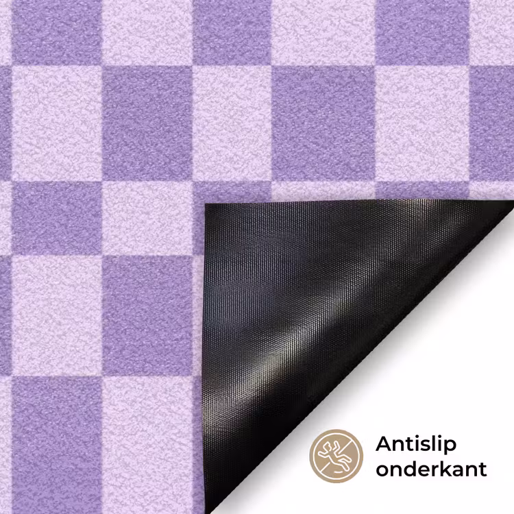 Deurmat - Paars - Geometrisch - Dambord - Blokken - Patroon — 6