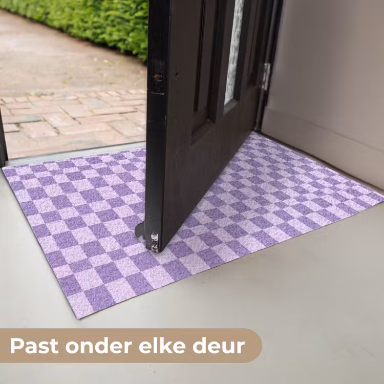 Deurmat - Paars - Geometrisch - Dambord - Blokken - Patroon — 7