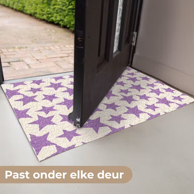 Deurmat - Paars - Geometrisch - Sterren - Stempel - Patroon — 7