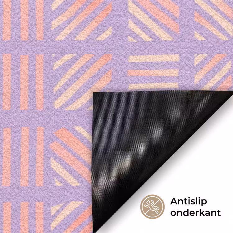 Deurmat - Paars - Roze - Geometrisch - Strepen - Blokken - Patroon — 6