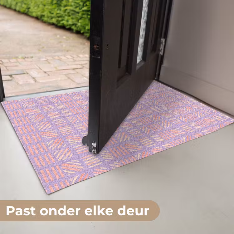Deurmat - Paars - Roze - Geometrisch - Strepen - Blokken - Patroon — 7