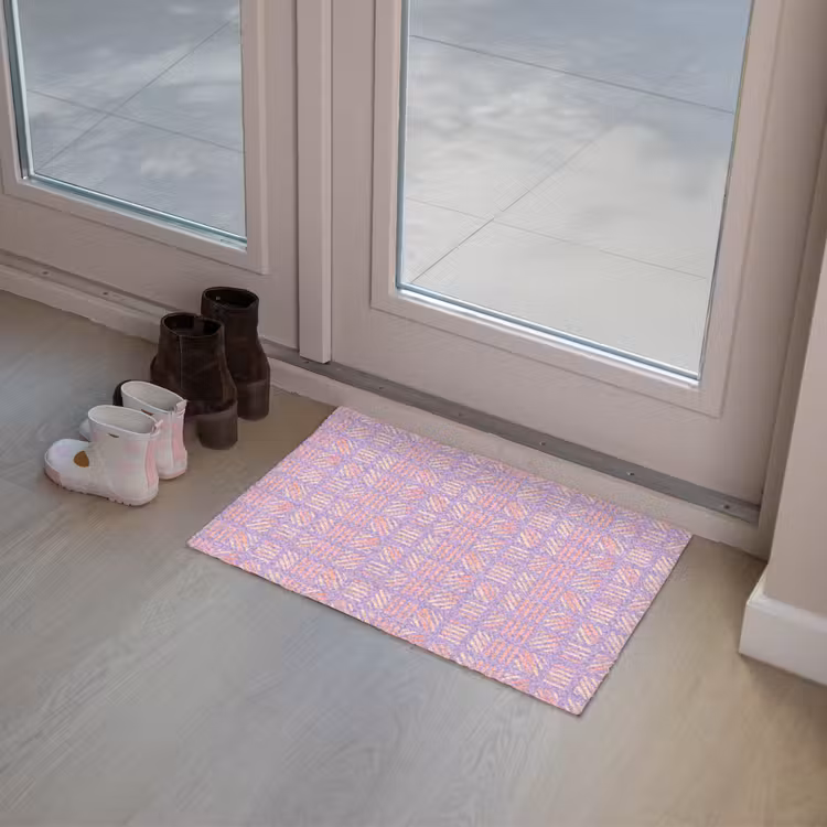 Deurmat - Paars - Roze - Geometrisch - Strepen - Blokken - Patroon — 8