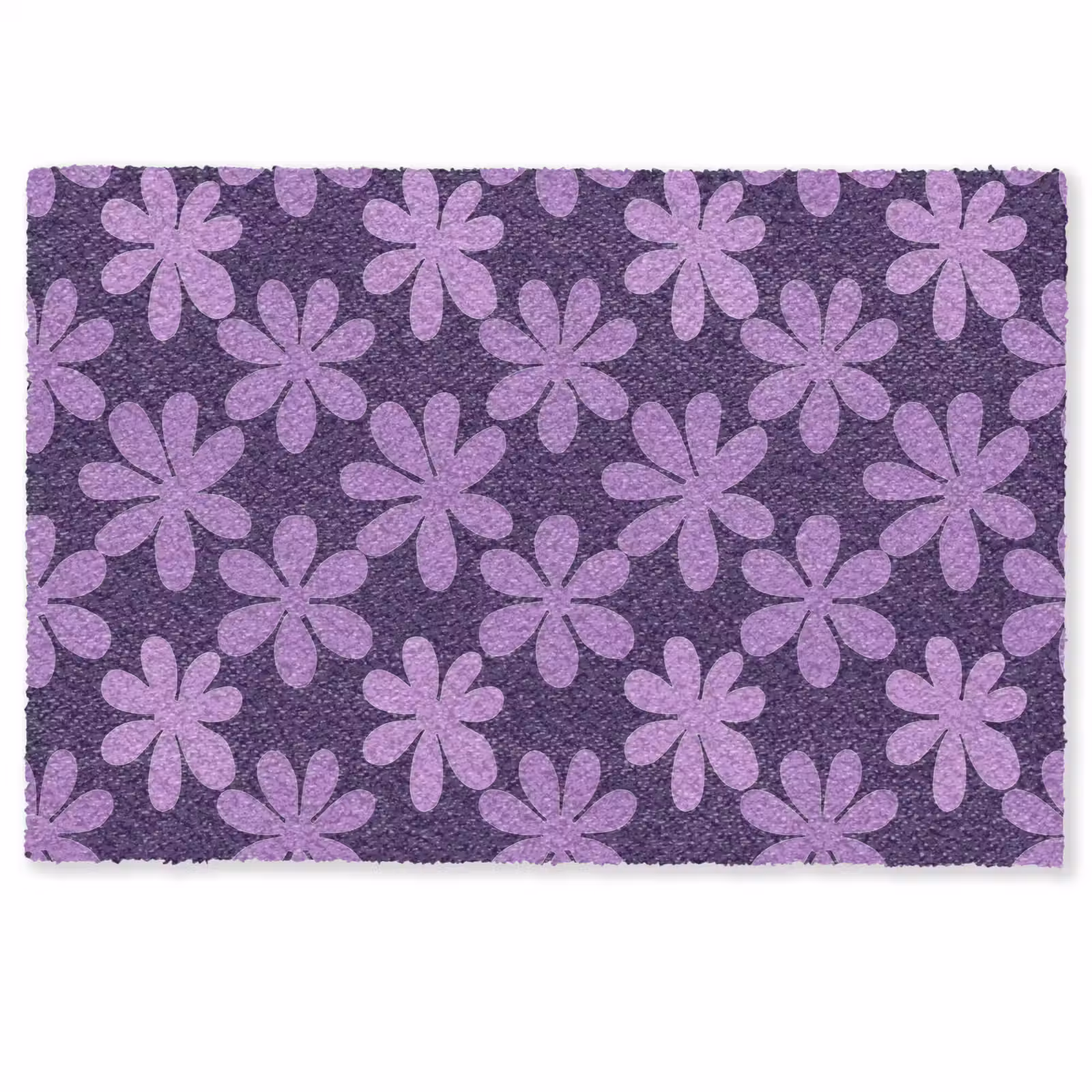 Deurmat - Paars - Botanisch - Bloemen - Retro - Patroon — 1