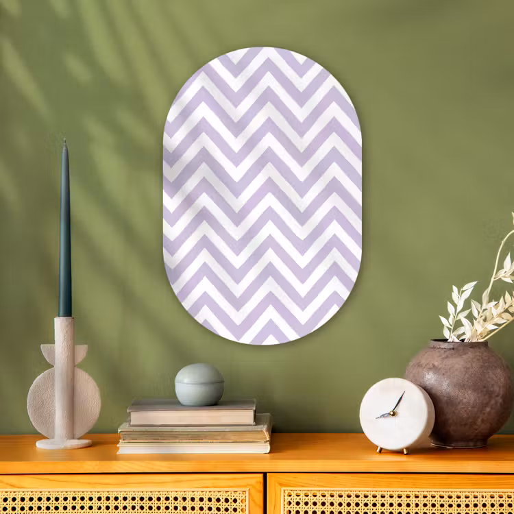 Muurovaal - Kunststof - Lila - Geometrisch - Chevron - Zigzag - Patroon — 2