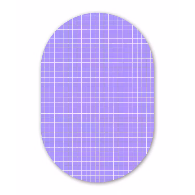 Muurovaal - Kunststof - Paars - Geometrisch - Raster - Minimalistisch - Patroon — 3