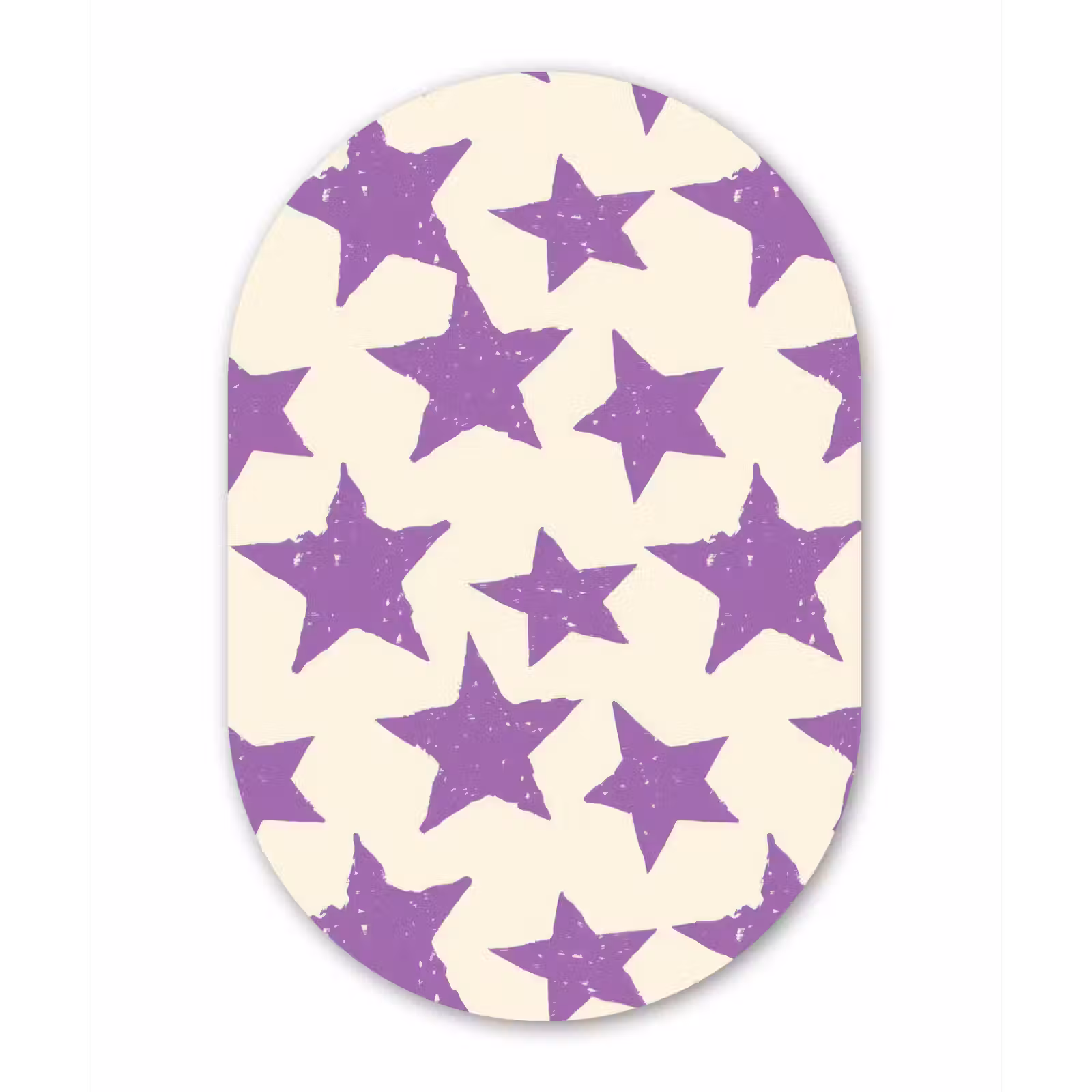 Muurovaal - Glas - Paars - Geometrisch - Sterren - Stempel - Patroon — 1