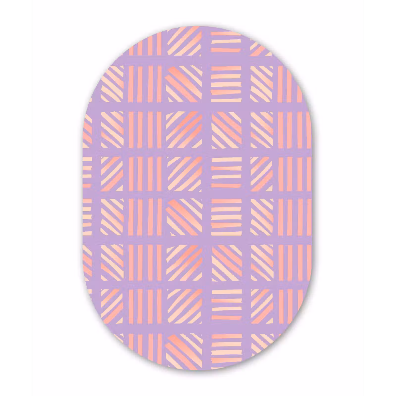 Muurovaal - Glas - Paars - Roze - Geometrisch - Strepen - Blokken - Patroon — 1