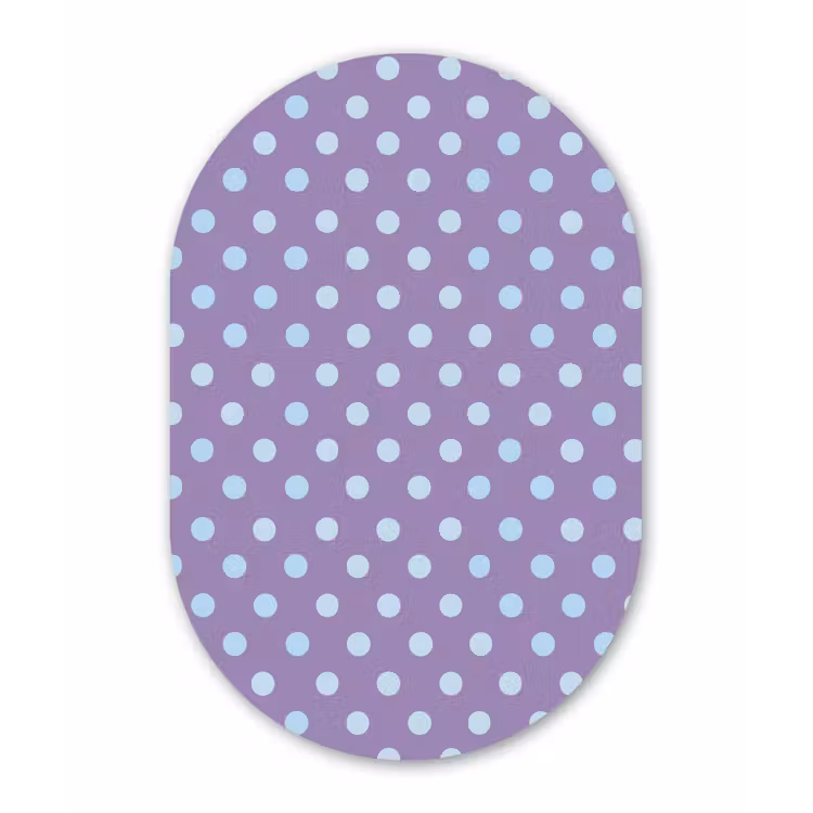 Muurovaal - Glas - Paars - Blauw - Geometrisch - Stippen - Polka Dot - Patroon — 1