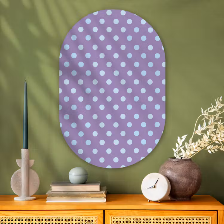 Muurovaal - Glas - Paars - Blauw - Geometrisch - Stippen - Polka Dot - Patroon — 2