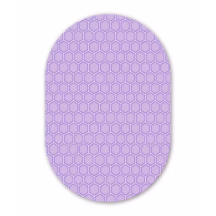 Muurovaal - Glas - Paars - Geometrisch - Honeycomb - Bijenraat - Patroon — 1