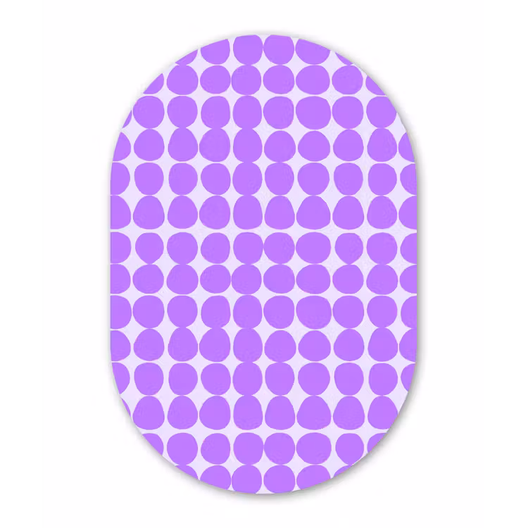 Muurovaal - Kunststof - Paars - Geometrisch - Stippen - Polka Dot - Patroon — 3