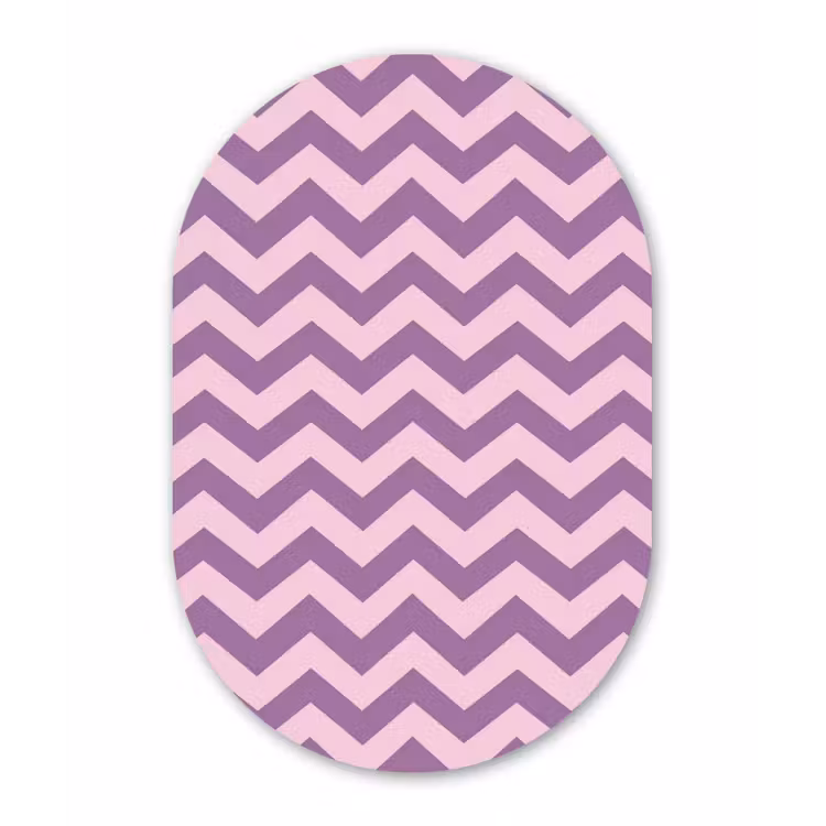 Muurovaal - Glas - Paars - Roze - Geometrisch - Chevron - Zigzag - Patroon — 1
