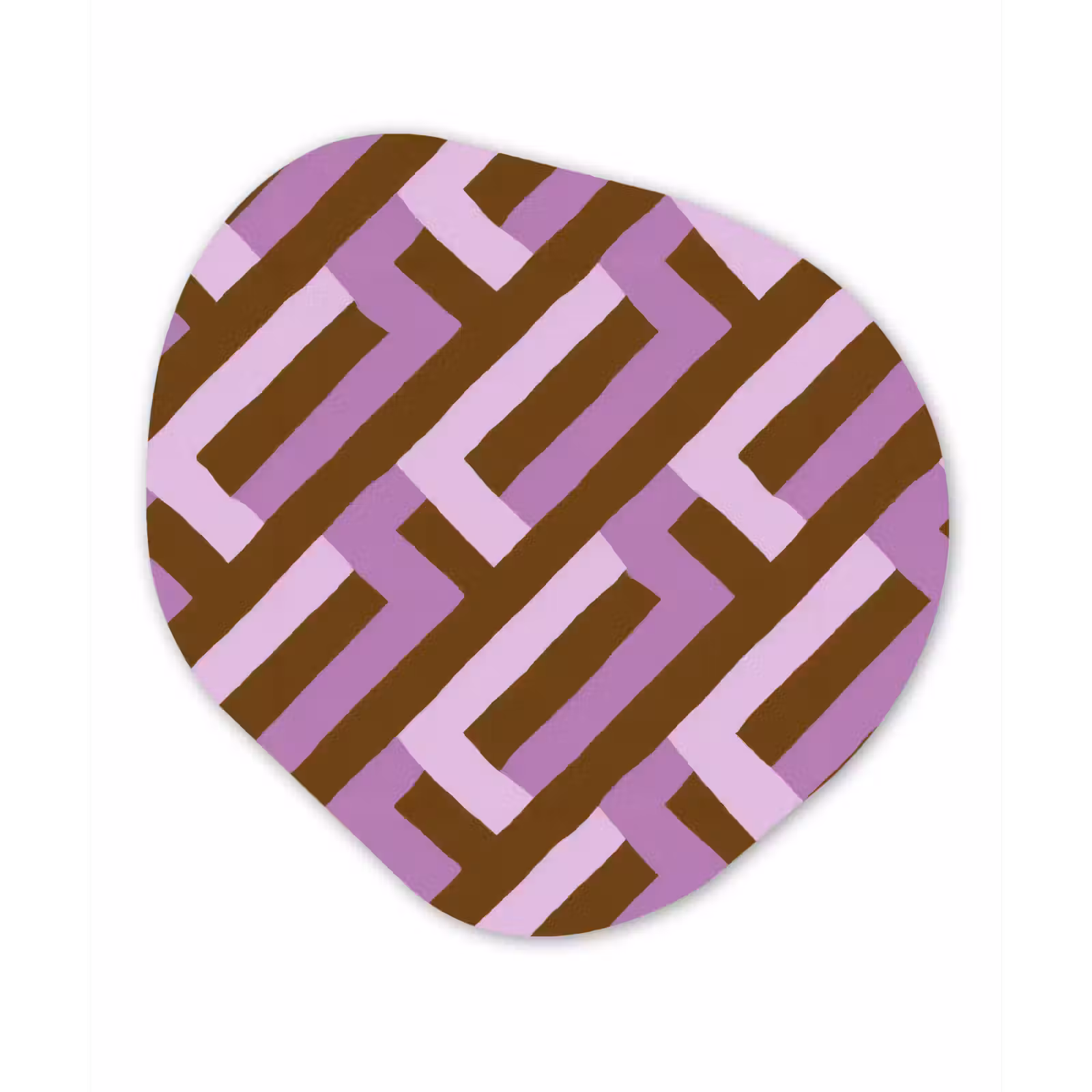 Organisch schilderij - Forex - Bruin - Roze - Geometrisch - Meander - Patroon — 1