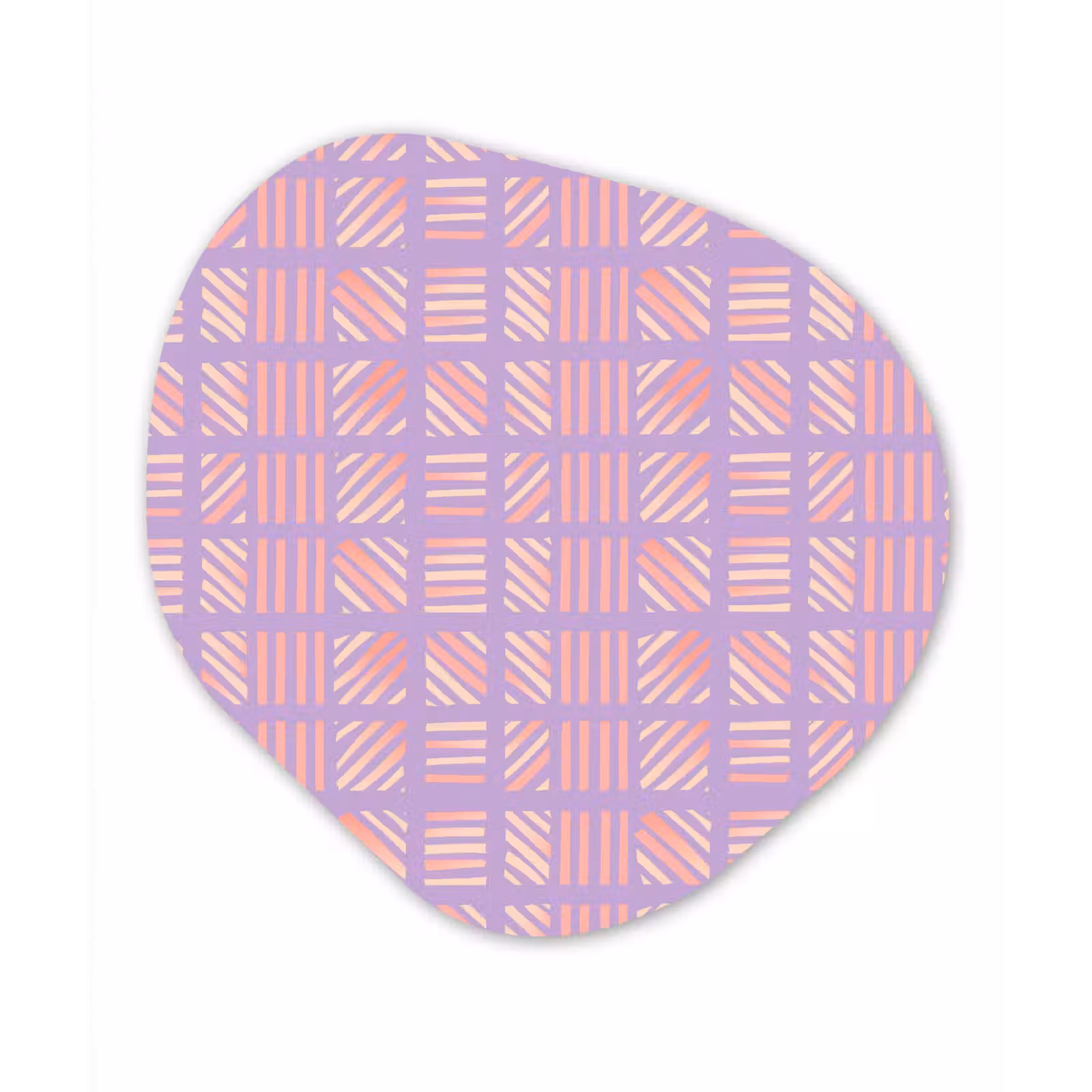 Organisch schilderij - Glas - Paars - Roze - Geometrisch - Strepen - Blokken - Patroon — 1