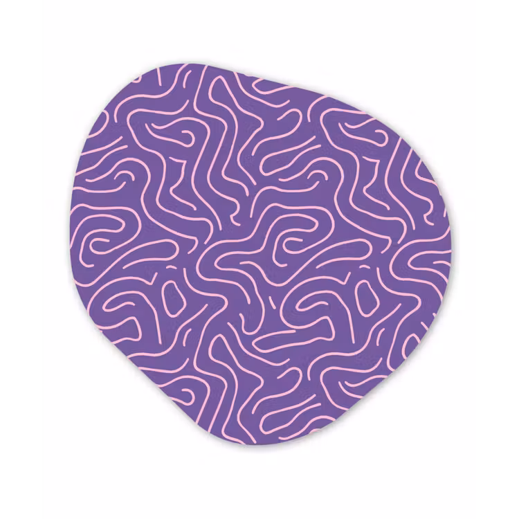 Organisch schilderij - Forex - Paars - Roze - Abstract - Lijnen - Doolhof - Patroon — 1