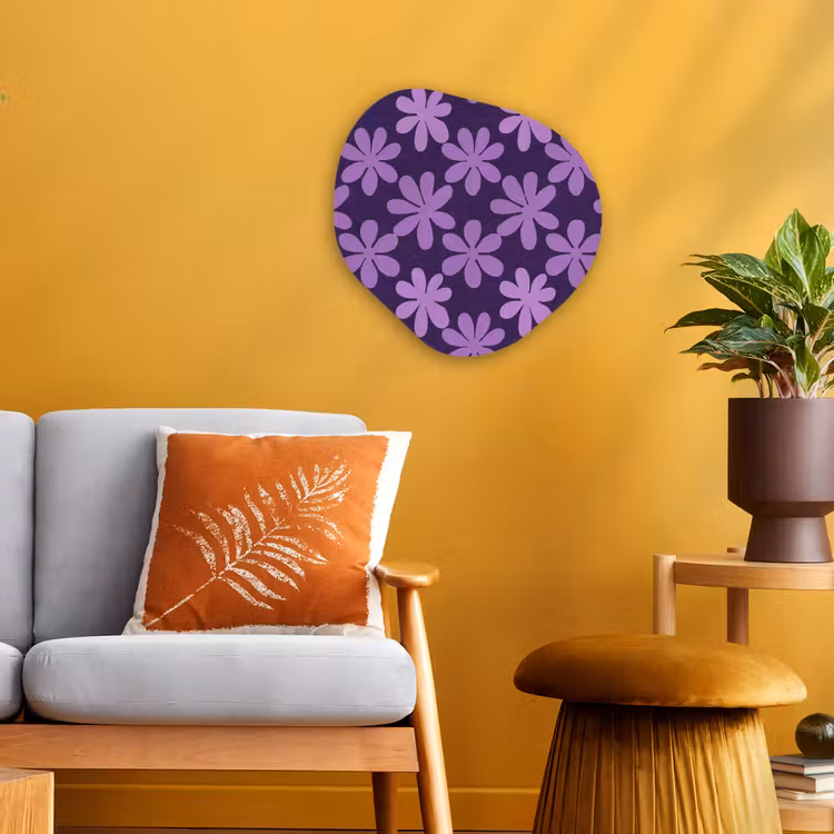 Organisch schilderij - Forex - Paars - Botanisch - Bloemen - Retro - Patroon — 3