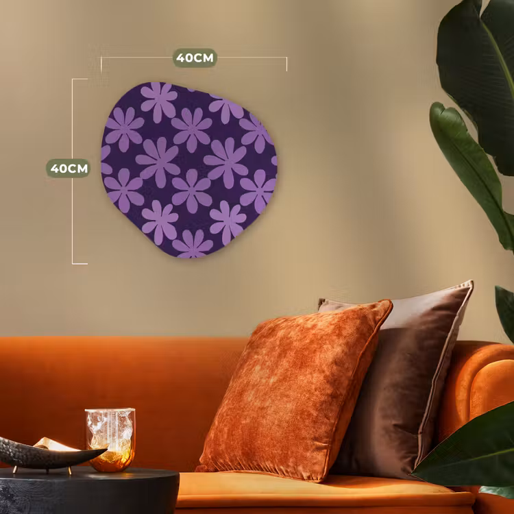 Organisch schilderij - Forex - Paars - Botanisch - Bloemen - Retro - Patroon — 4