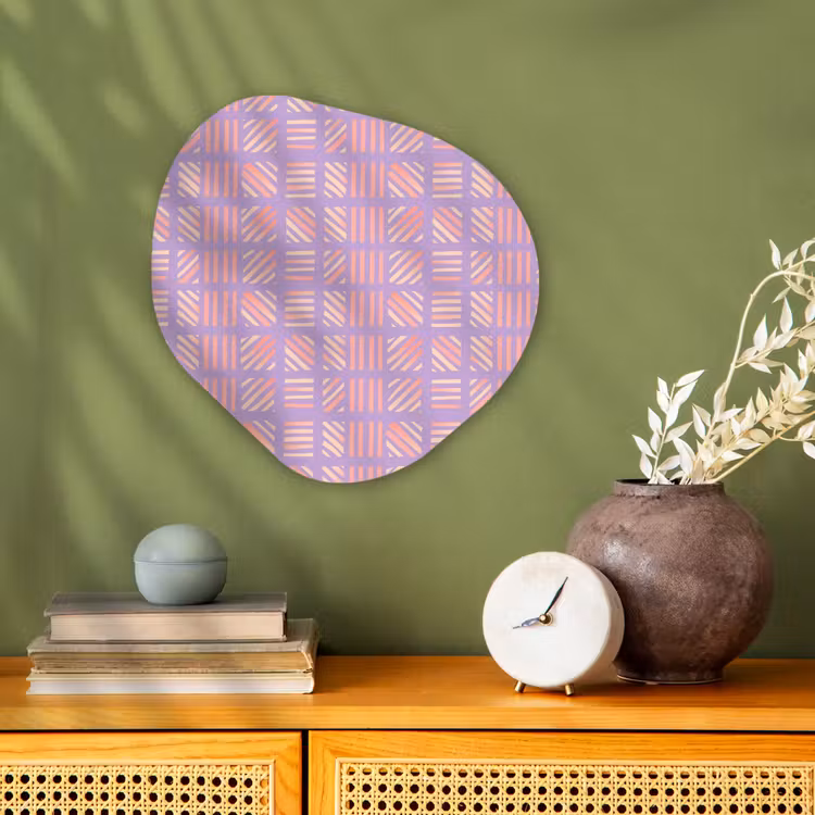 Organisch schilderij - Forex - Paars - Roze - Geometrisch - Strepen - Blokken - Patroon — 2