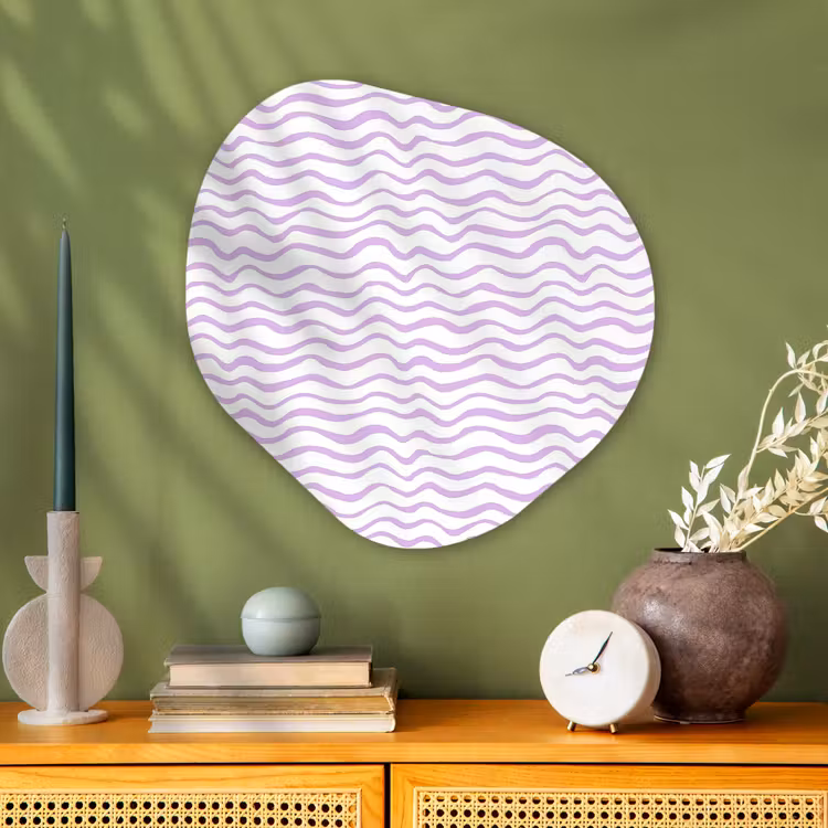 Organisch schilderij - Glas - Lila - Geometrisch - Golfjes - Lijnen - Patroon — 2