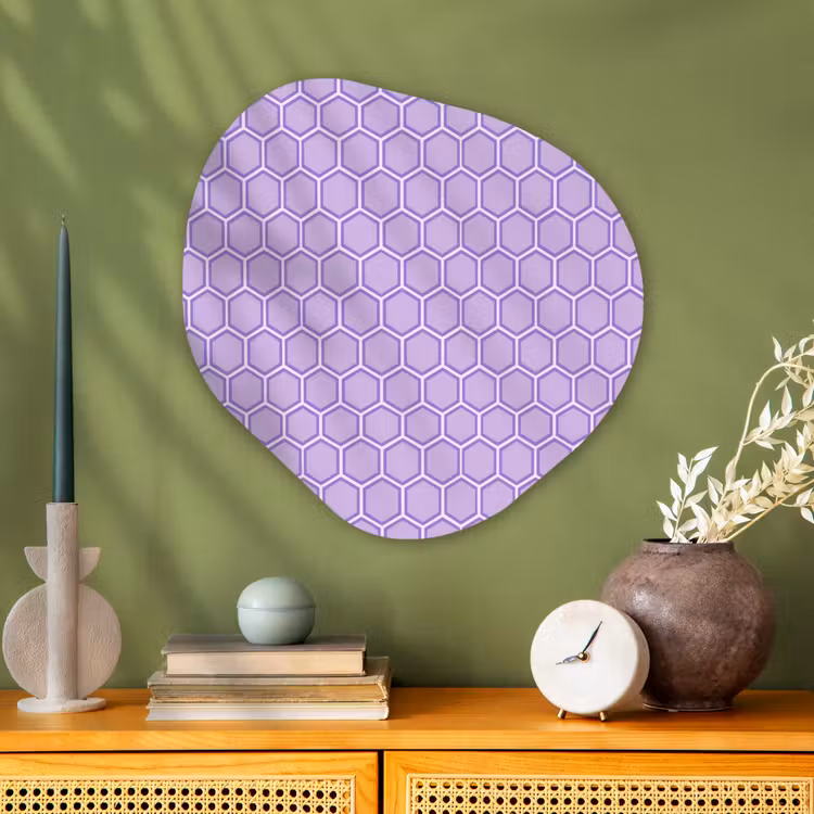 Organische schilderij - Aluminium - Paars - Geometrisch - Honeycomb - Bijenraat - Patroon — 2