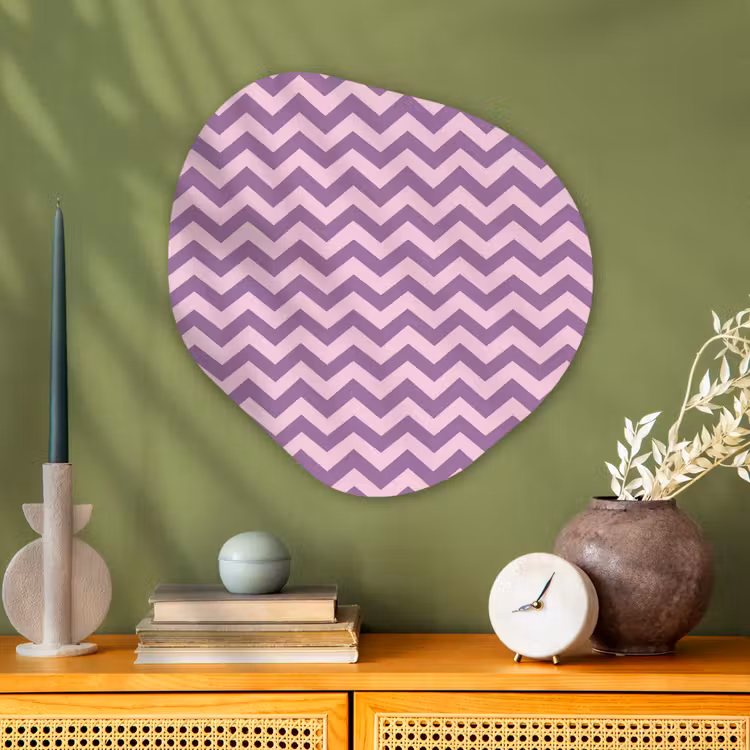 Organische schilderij - Aluminium - Paars - Roze - Geometrisch - Chevron - Zigzag - Patroon — 2