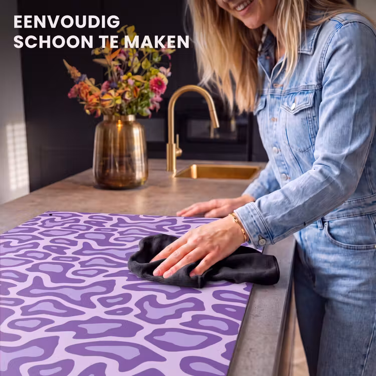 Inductie beschermer en spatscherm (2in1) - Paars - Abstract - Luipaard - Vlekken - Groovy - Patroon — 5