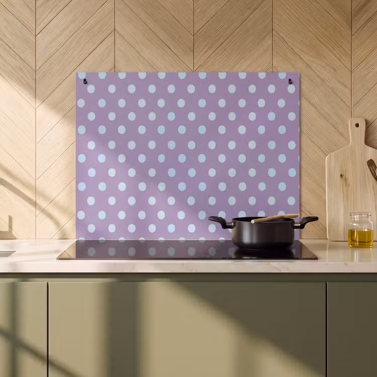 Inductie beschermer en spatscherm (2in1) - Paars - Blauw - Geometrisch - Stippen - Polka Dot - Patroon — 2