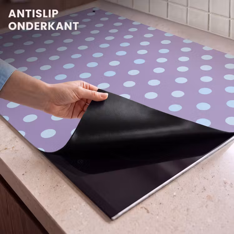 Inductie beschermer en spatscherm (2in1) - Paars - Blauw - Geometrisch - Stippen - Polka Dot - Patroon — 4