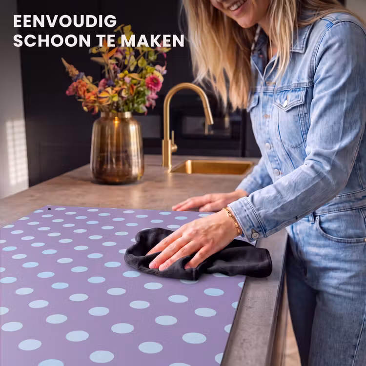 Inductie beschermer en spatscherm (2in1) - Paars - Blauw - Geometrisch - Stippen - Polka Dot - Patroon — 5
