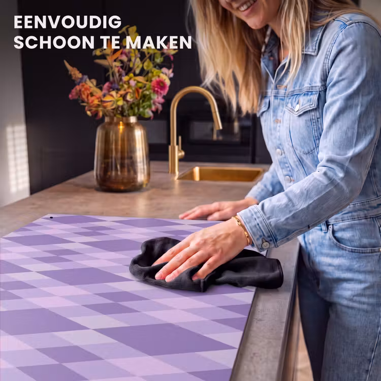 Inductie beschermer en spatscherm (2in1) - Paars - Geometrisch - Ruiten - Argyle - Patroon — 5