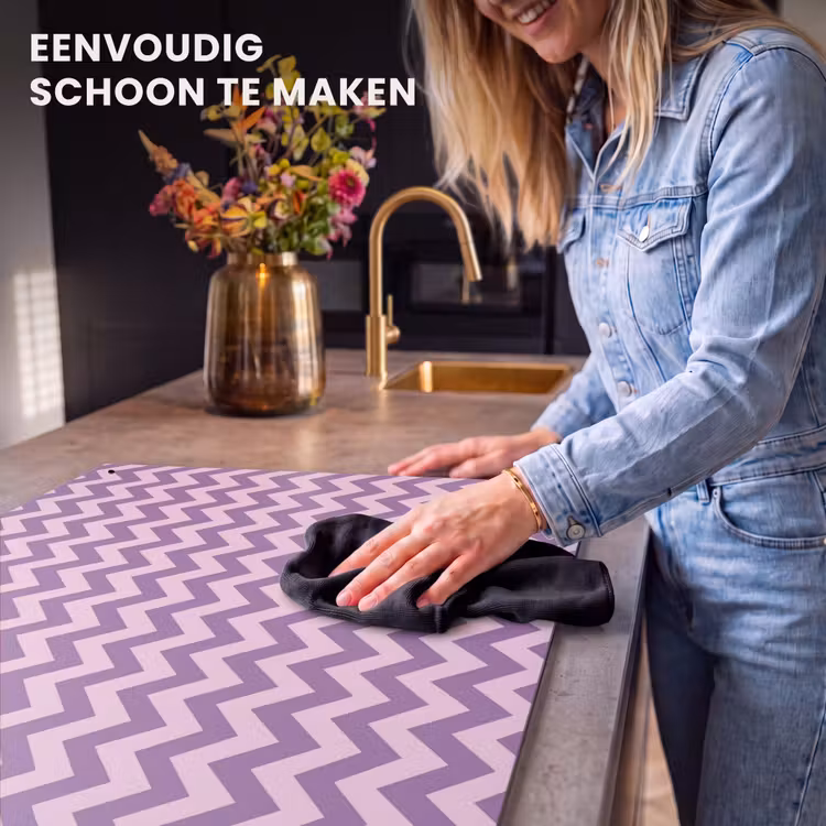 Inductie beschermer en spatscherm (2in1) - Paars - Roze - Geometrisch - Chevron - Zigzag - Patroon — 5