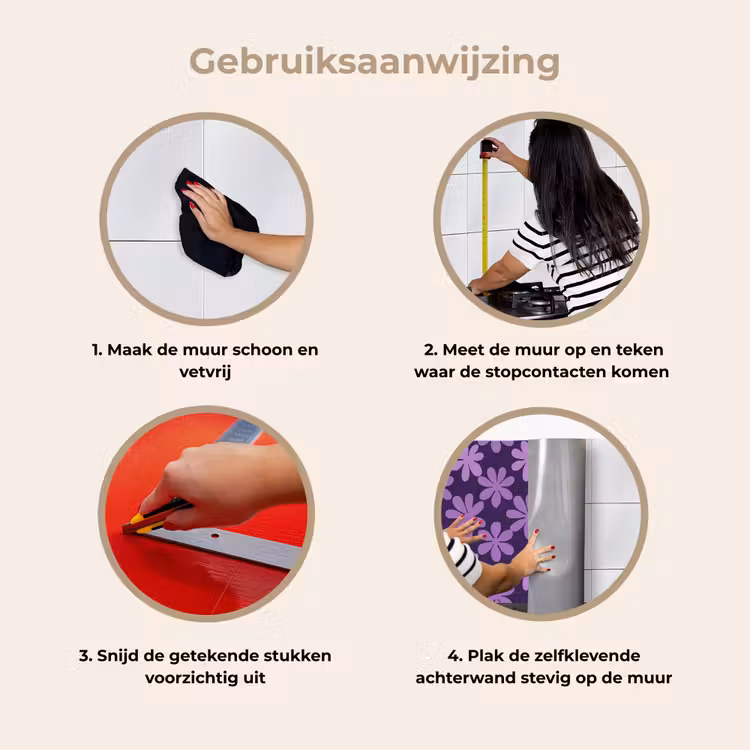 Keuken achterwand - Paars - Botanisch - Bloemen - Retro - Patroon — 7