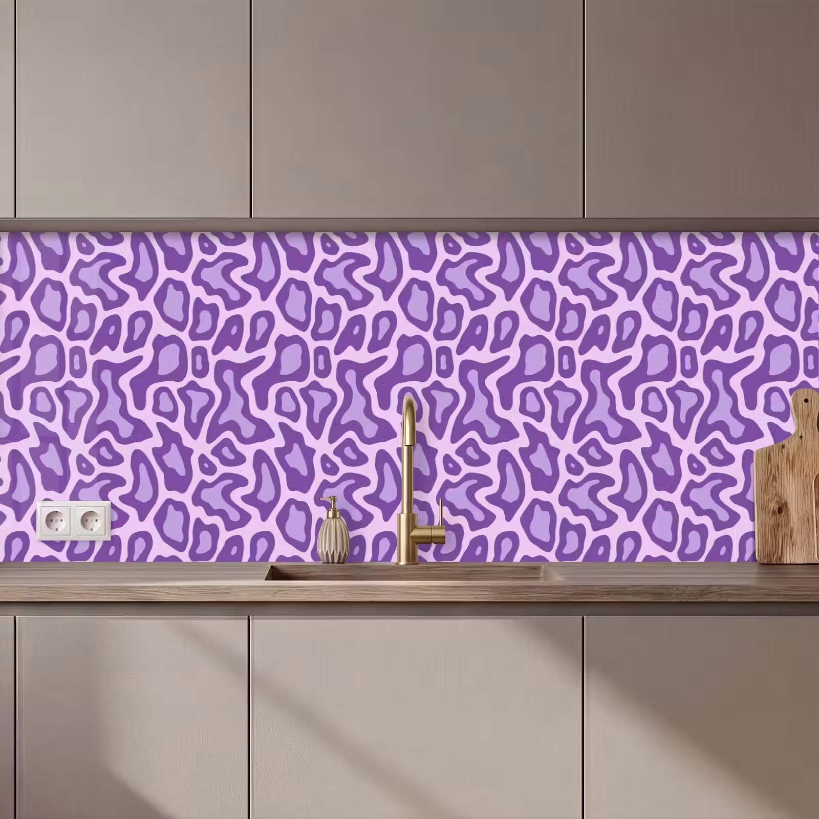 Keuken achterwand - Paars - Abstract - Luipaard - Vlekken - Groovy - Patroon — 1