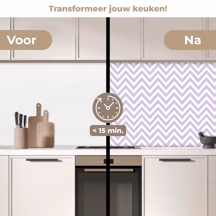 Keuken achterwand - Lila - Geometrisch - Chevron - Zigzag - Patroon — 2