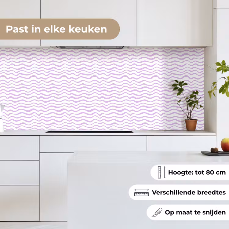 Keuken achterwand - Lila - Geometrisch - Golfjes - Lijnen - Patroon — 4