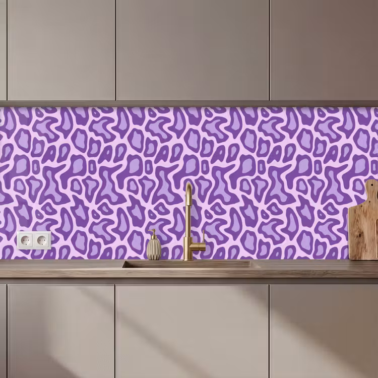 Keuken achterwand - Paars - Abstract - Luipaard - Vlekken - Groovy - Patroon — 1
